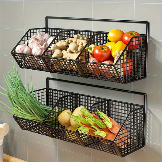 StorGrid – Modern Wall-Mounted Wire Storage Basket for Kitchen Organisation