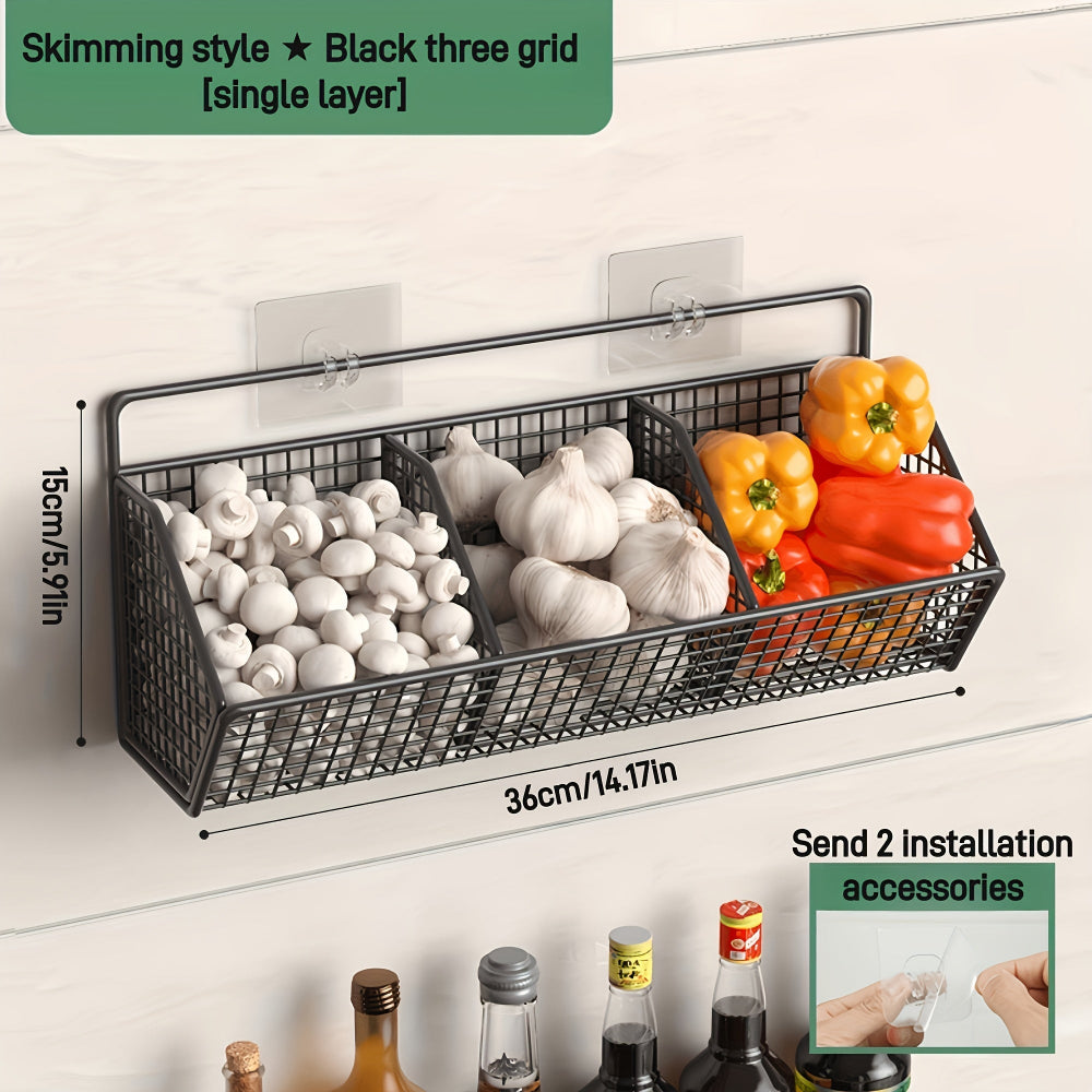 StorGrid – Modern Wall-Mounted Wire Storage Basket for Kitchen Organisation