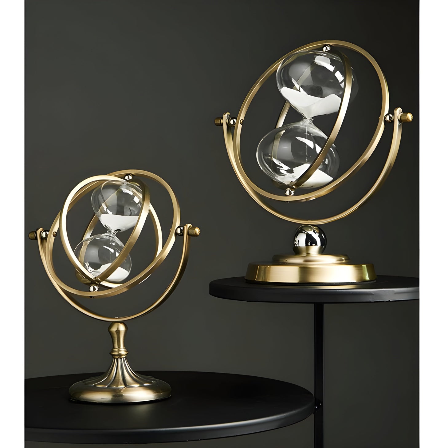GracefulTime Clock – Luxury Hourglass with Elegant Gold Frame & Timeless Design