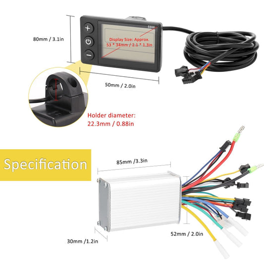 S866 A-Type Universal Electric Bike Dashboard Set | 36V / 48V LCD Display & Controller