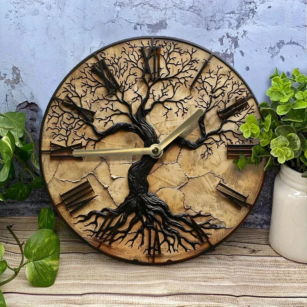 Arboria Wooden Wall Clock – Handmade Eco-Friendly Tree of Life Rustic Clock (20cm & 30cm)