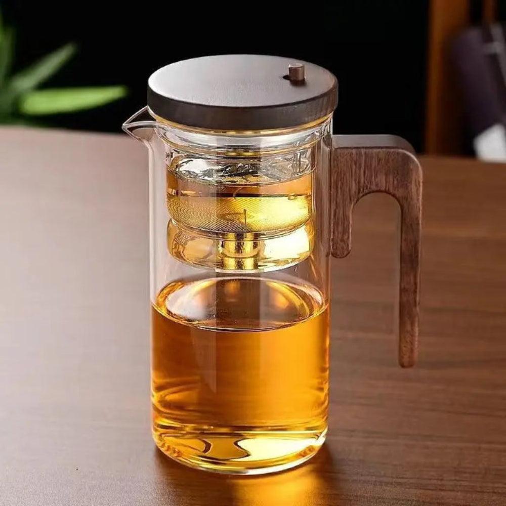 Clarity Glass Teapot with Built-in Infuser – Heat-Resistant Tea Brewer for Loose Leaf Teas