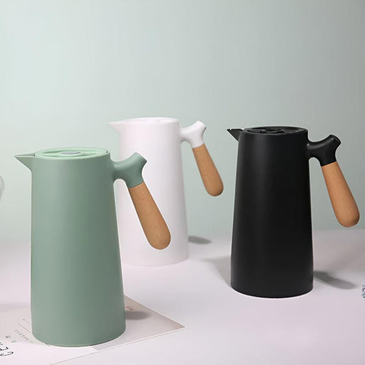 Thermora – Insulated Carafe with Wooden Handle | Stylish Vacuum Flask for Hot & Cold Drinks