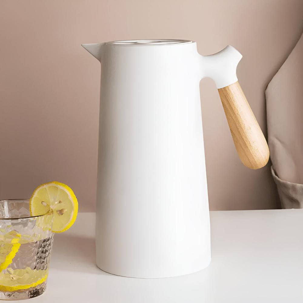Thermora – Insulated Carafe with Wooden Handle | Stylish Vacuum Flask for Hot & Cold Drinks