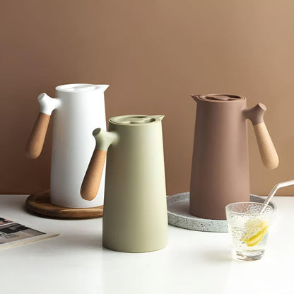 Thermora – Insulated Carafe with Wooden Handle | Stylish Vacuum Flask for Hot & Cold Drinks