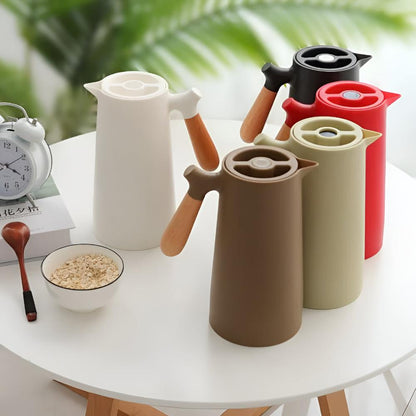 Thermora – Insulated Carafe with Wooden Handle | Stylish Vacuum Flask for Hot & Cold Drinks