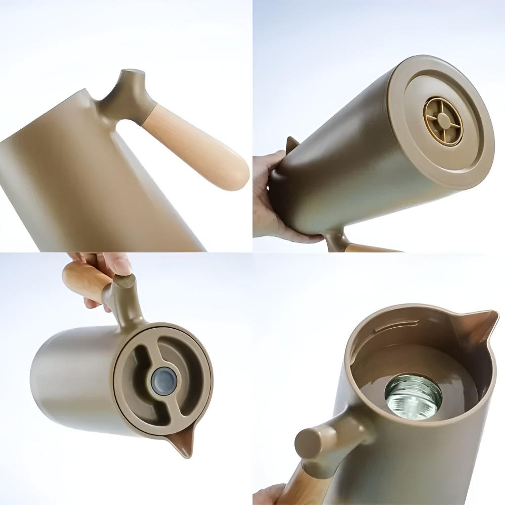 Thermora – Insulated Carafe with Wooden Handle | Stylish Vacuum Flask for Hot & Cold Drinks