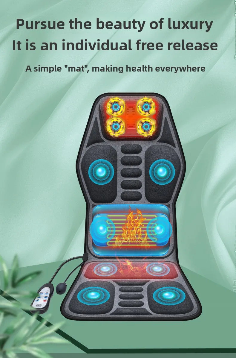 Shiatsu Full Body Back Massager with Heat & Adjustable Seat – Stress & Pain Relief Cushion