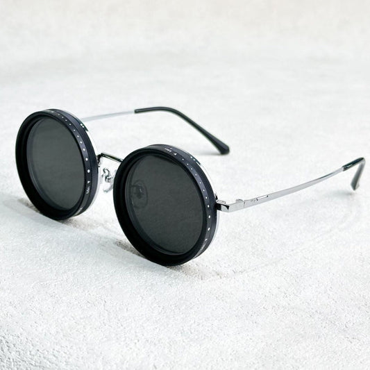 Unisex Round Polarised Sunglasses – Adjustable Light Reduction – Premium Metal Frame
