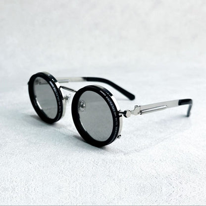Unisex Round Polarised Sunglasses – Adjustable Light Reduction – Premium Metal Frame