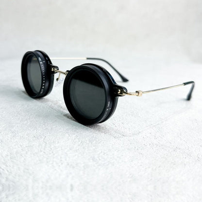 Unisex Round Polarised Sunglasses – Adjustable Light Reduction – Premium Metal Frame