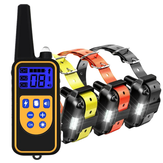 Rechargeable Waterproof Anti-Bark Dog Collar with Remote Control – 500m Range Training Collar