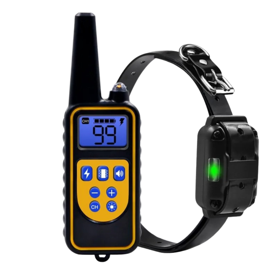 Rechargeable Waterproof Anti-Bark Dog Collar with Remote Control – 500m Range Training Collar
