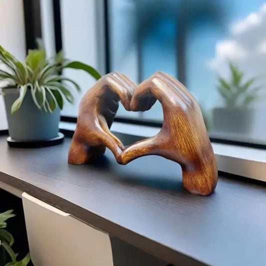 LoveSculpt Handcrafted Wooden Heart Decoration – Symbol of Love & Connection for Home Decor