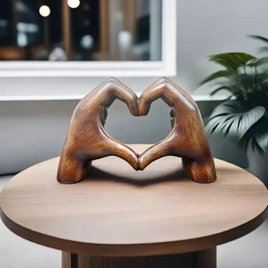 LoveSculpt Handcrafted Wooden Heart Decoration – Symbol of Love & Connection for Home Decor