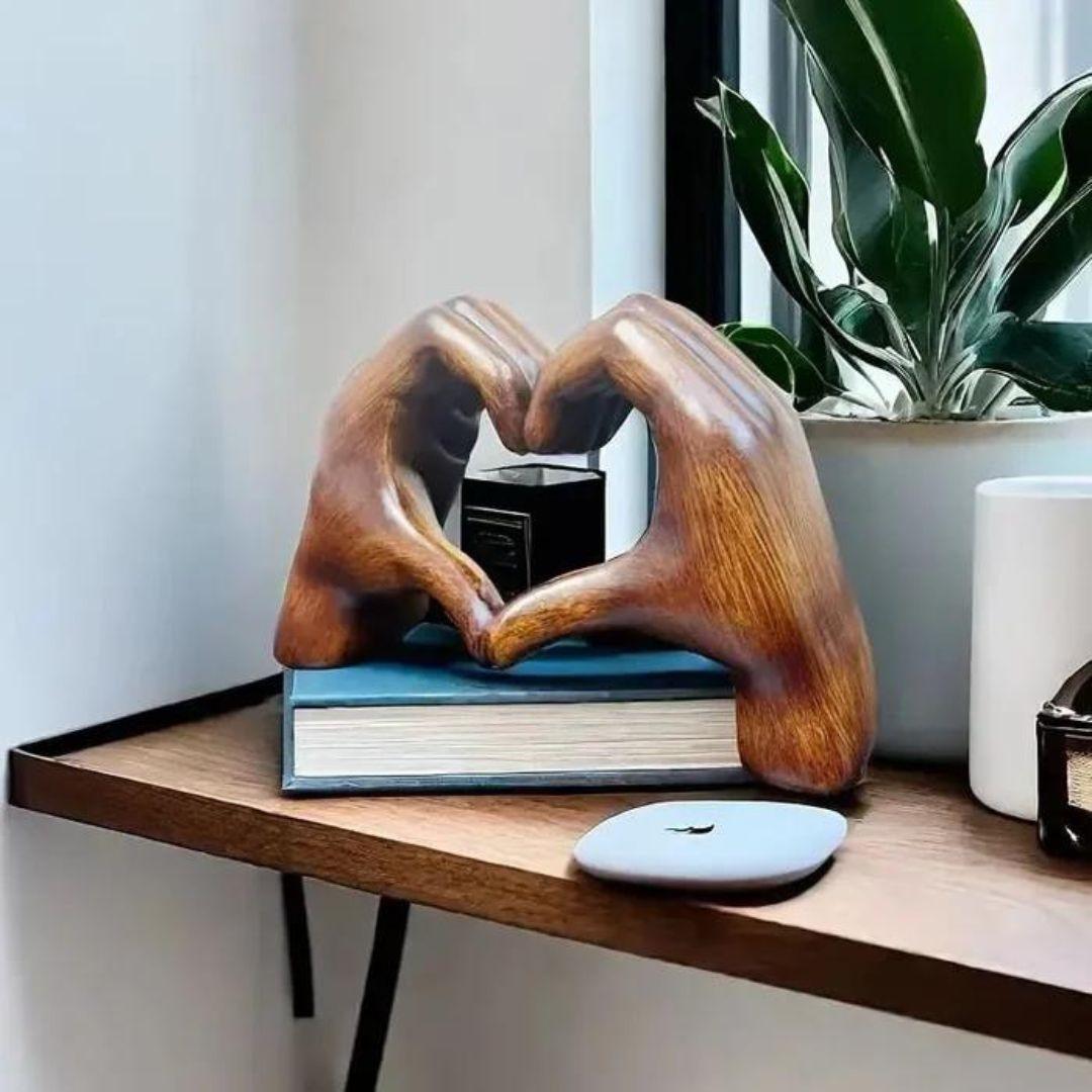 LoveSculpt Handcrafted Wooden Heart Decoration – Symbol of Love & Connection for Home Decor