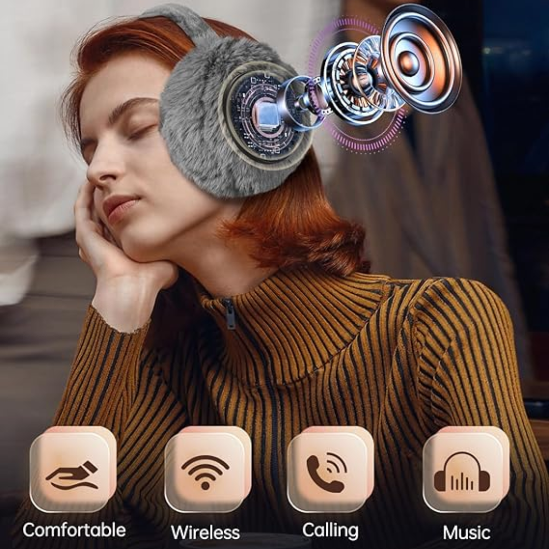 CozyGrooves – Wireless Bluetooth Ear Warmers with HD Sound & Winter Comfort
