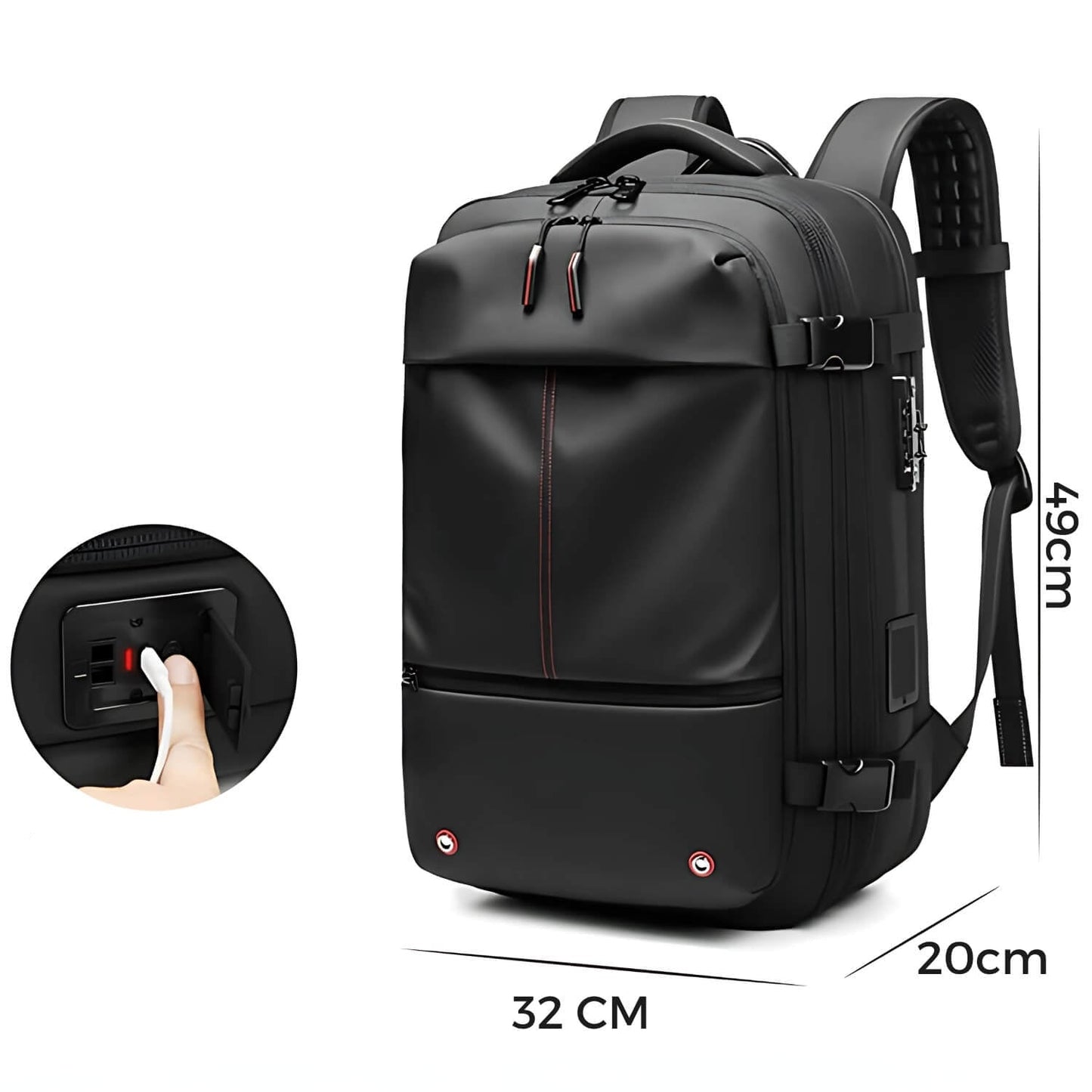 VacuPro – Compression Travel Backpack with Built-In Vacuum System | Space-Saving Cabin Bag