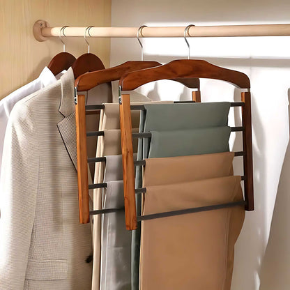 Varden Multi-Tier Wardrobe Hanger – Space-Saving Wooden & Metal Clothes Organizer
