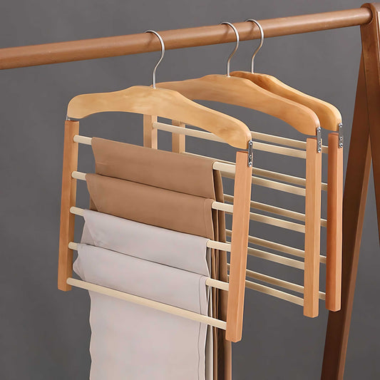 Varden Multi-Tier Wardrobe Hanger – Space-Saving Wooden & Metal Clothes Organizer
