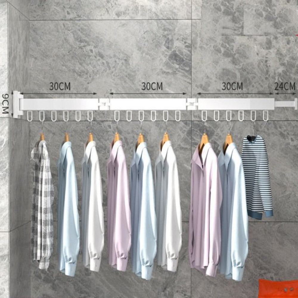 Retractable Wall-Mounted Clothes Dryer – Foldable Laundry Rack for Space-Saving Drying