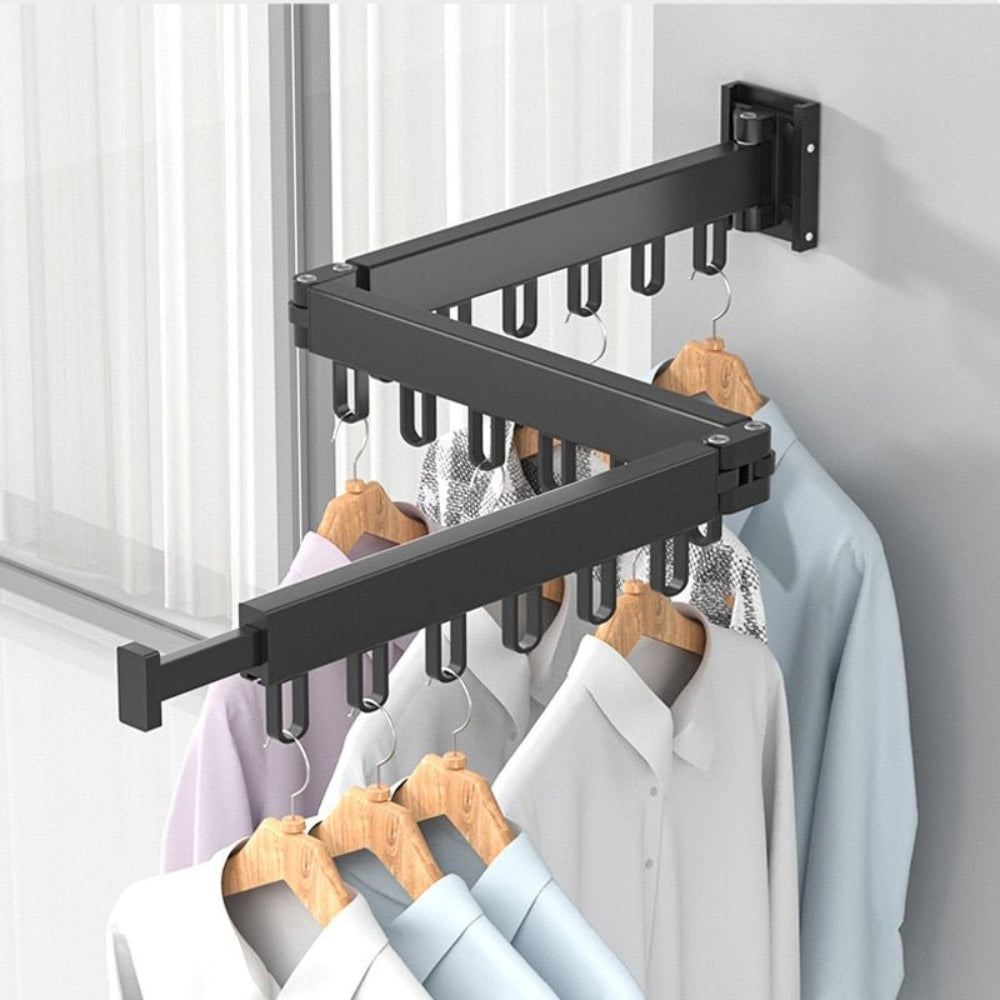 Retractable Wall-Mounted Clothes Dryer – Foldable Laundry Rack for Space-Saving Drying