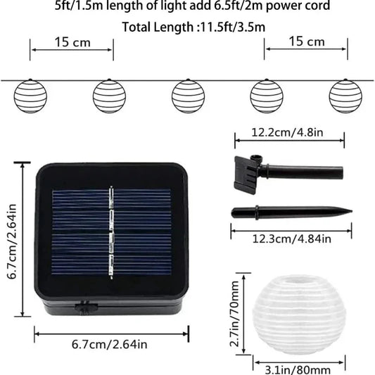 SunShade Solar Lantern String Lights – Weatherproof Outdoor LED Decoration