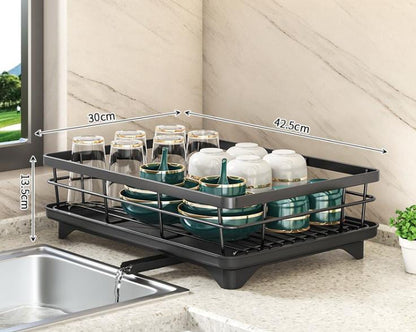 Adjustable Dish Drying Rack – Space-Saving Kitchen Drainer for Small & Large Kitchens