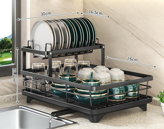 Adjustable Dish Drying Rack – Space-Saving Kitchen Drainer for Small & Large Kitchens
