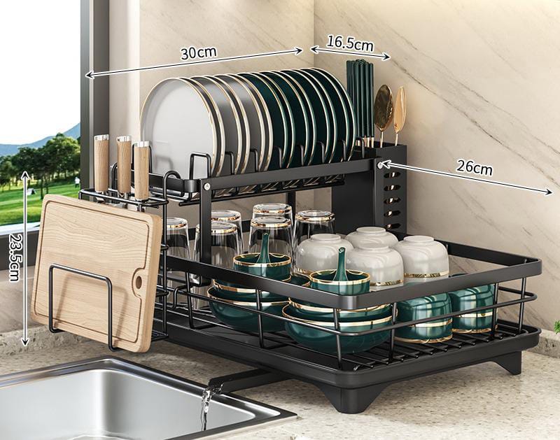 Adjustable Dish Drying Rack – Space-Saving Kitchen Drainer for Small & Large Kitchens