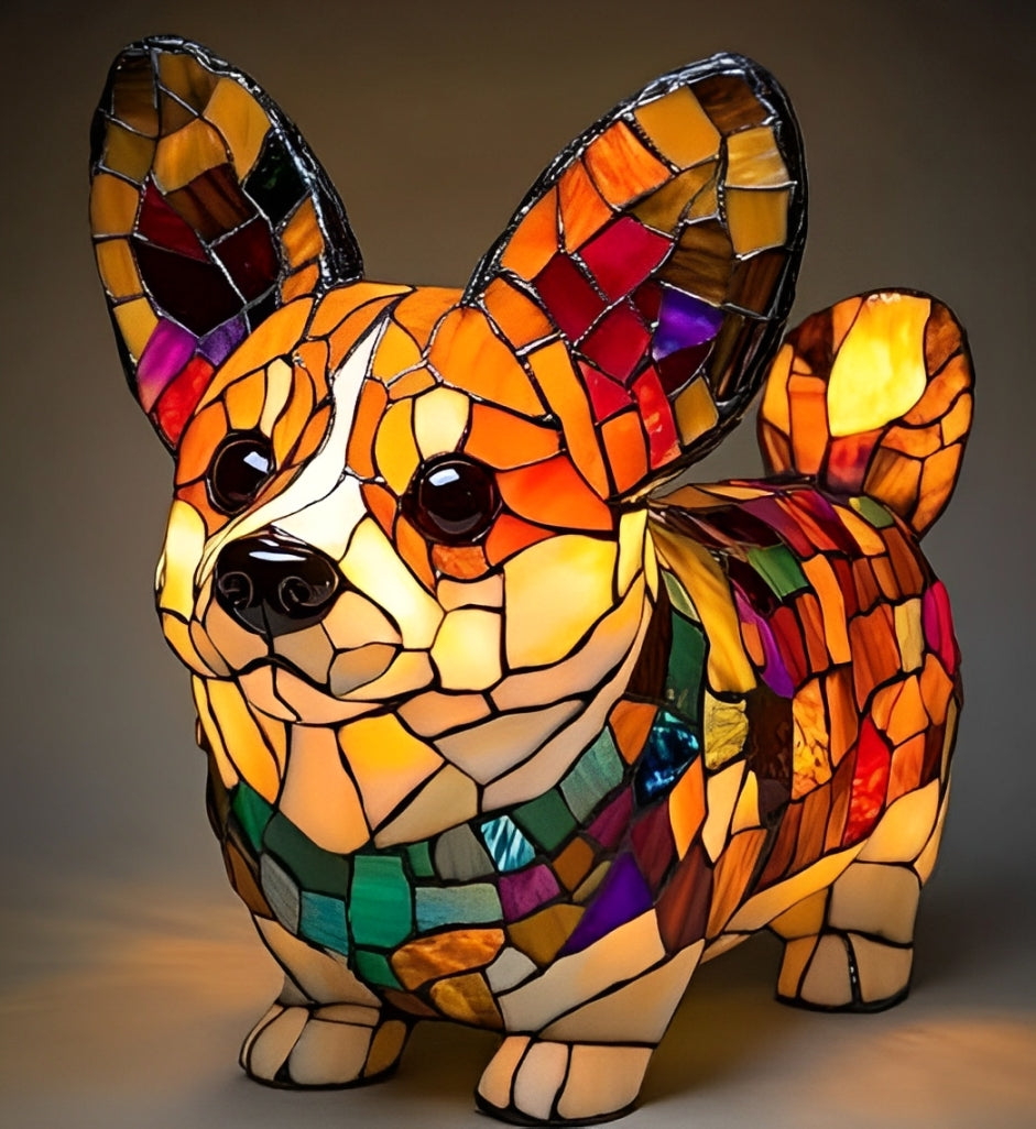 GlowPaw Dog Tribute Lamp – Handmade Acrylic Night Light for Dog Lovers (USB Powered)