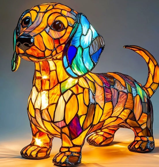 GlowPaw Dog Tribute Lamp – Handmade Acrylic Night Light for Dog Lovers (USB Powered)