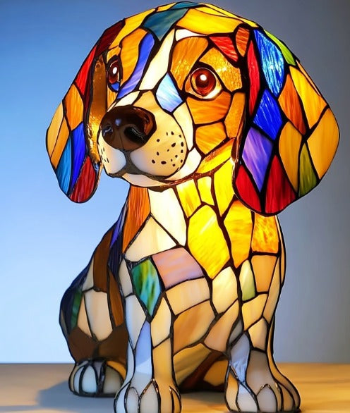 GlowPaw Dog Tribute Lamp – Handmade Acrylic Night Light for Dog Lovers (USB Powered)