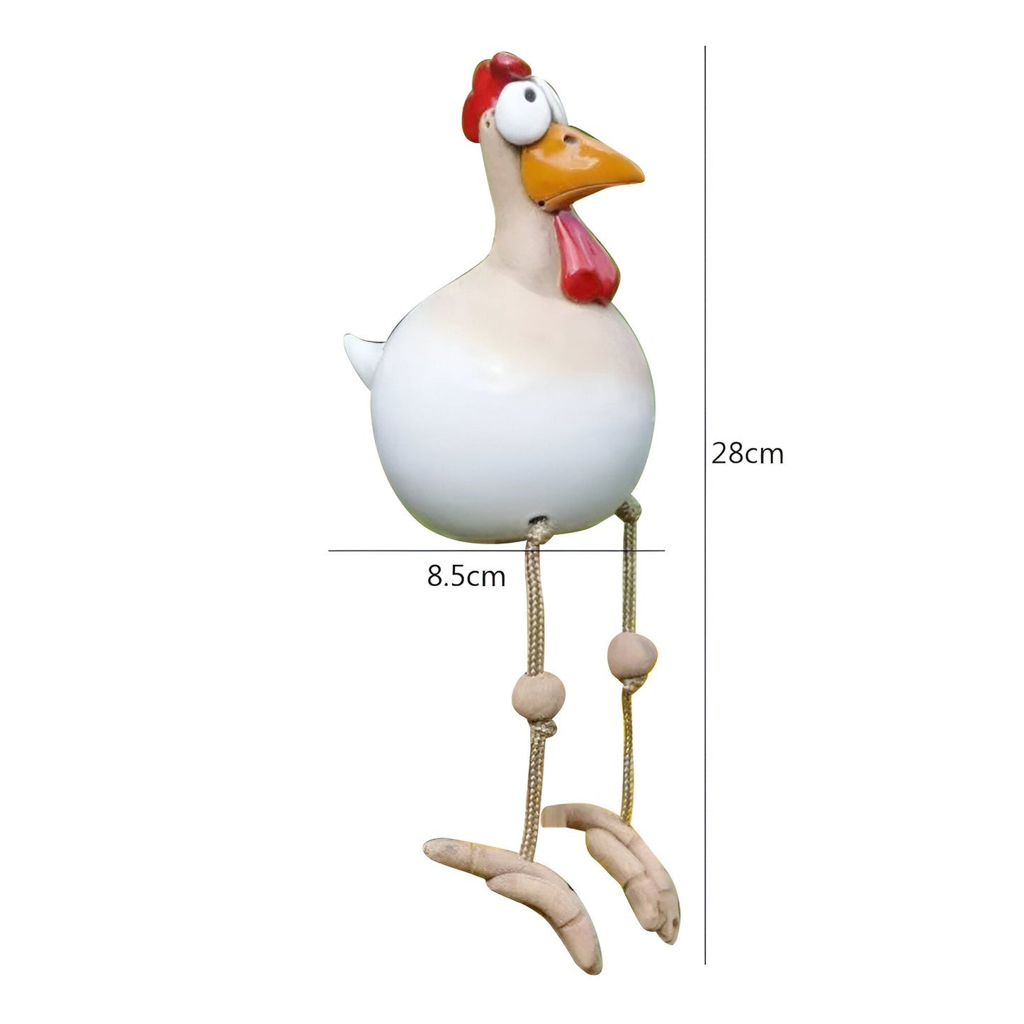 Whimsy Big-Eyed Rooster Garden Statue – Weatherproof Resin Chicken Ornament