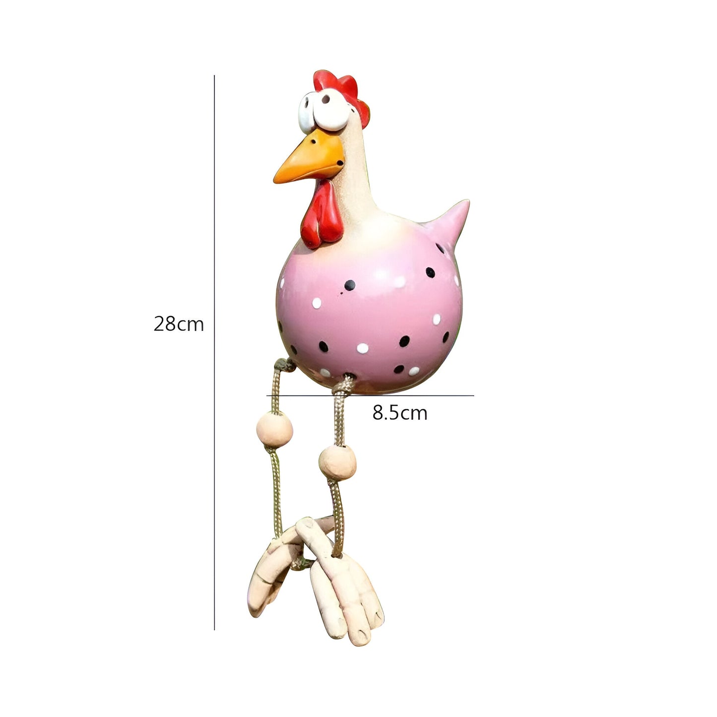 Whimsy Big-Eyed Rooster Garden Statue – Weatherproof Resin Chicken Ornament