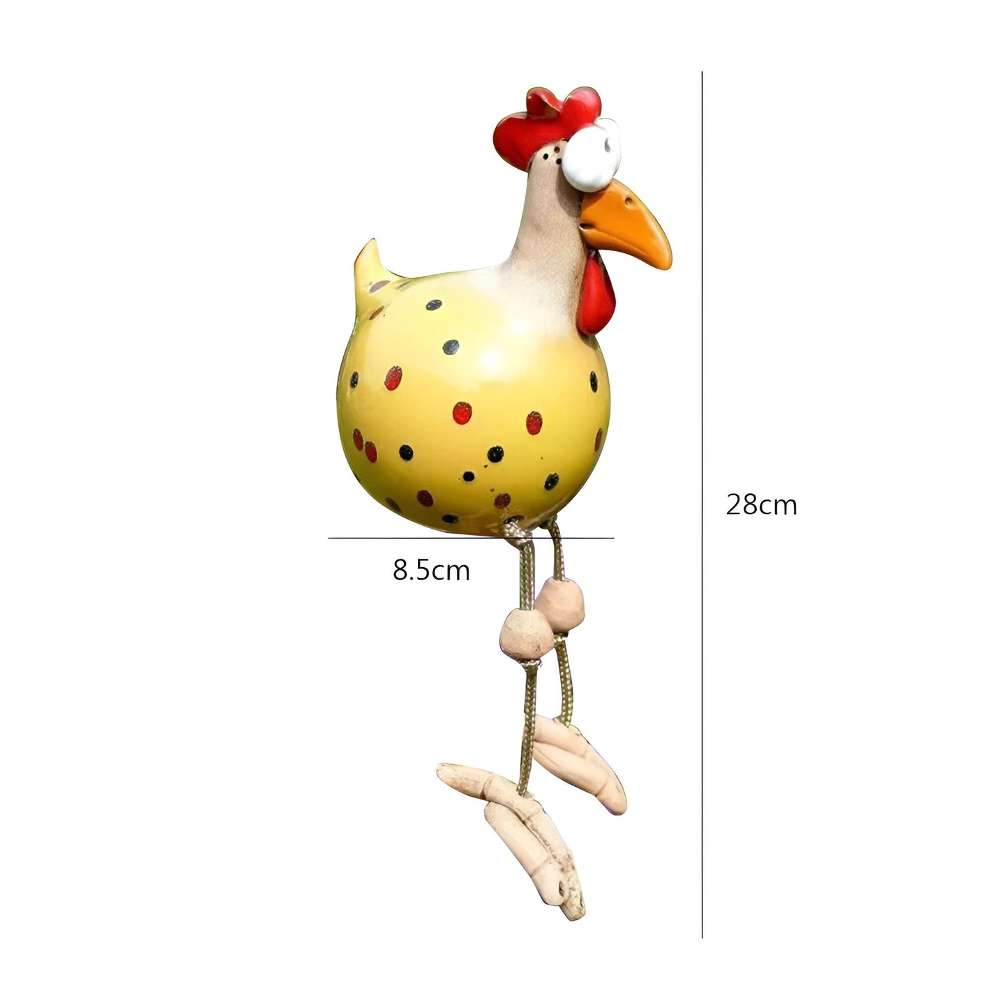 Whimsy Big-Eyed Rooster Garden Statue – Weatherproof Resin Chicken Ornament