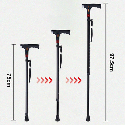Smart Walking Stick for Seniors with LED Light, Radio & Emergency Alarm – Adjustable & Lightweight