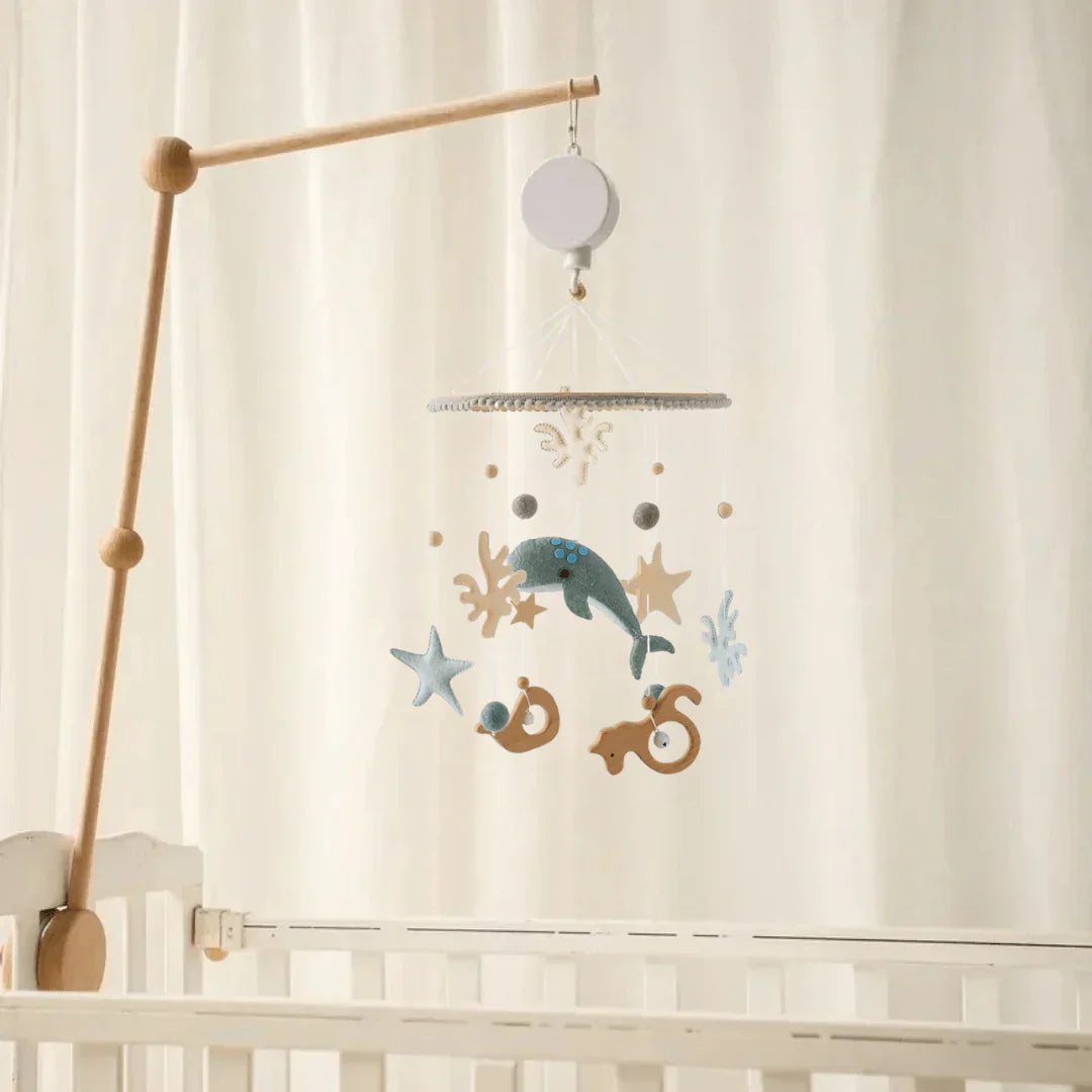 SkyWhirl –  Soothing Wooden Baby Mobile Without Battery | for Baby