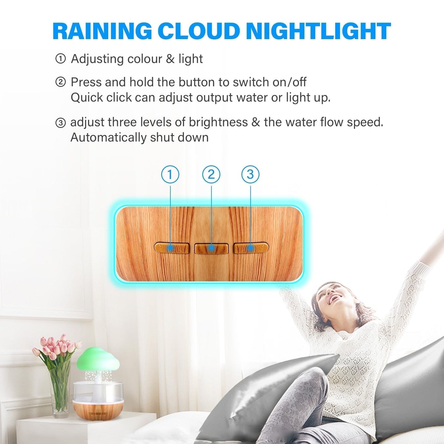 CloudMist | Zen Rain Cloud Essential Oil Diffuser & Humidifier – Aromatherapy & Ambient Lighting
