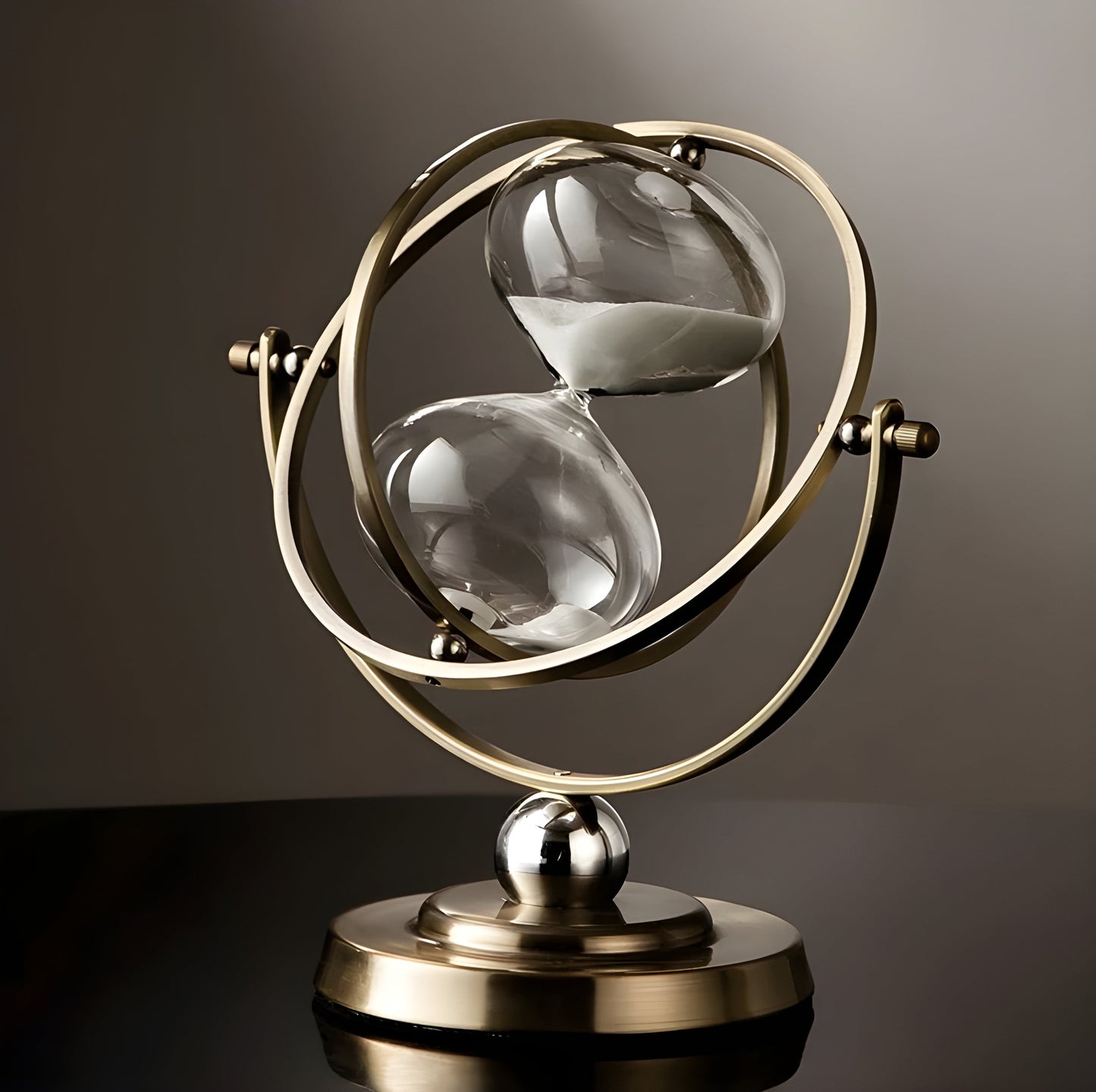 GracefulTime Clock – Luxury Hourglass with Elegant Gold Frame & Timeless Design