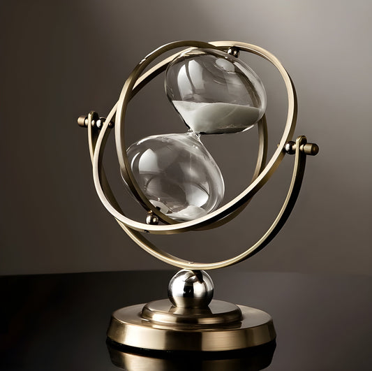 GracefulTime Clock – Luxury Hourglass with Elegant Gold Frame & Timeless Design