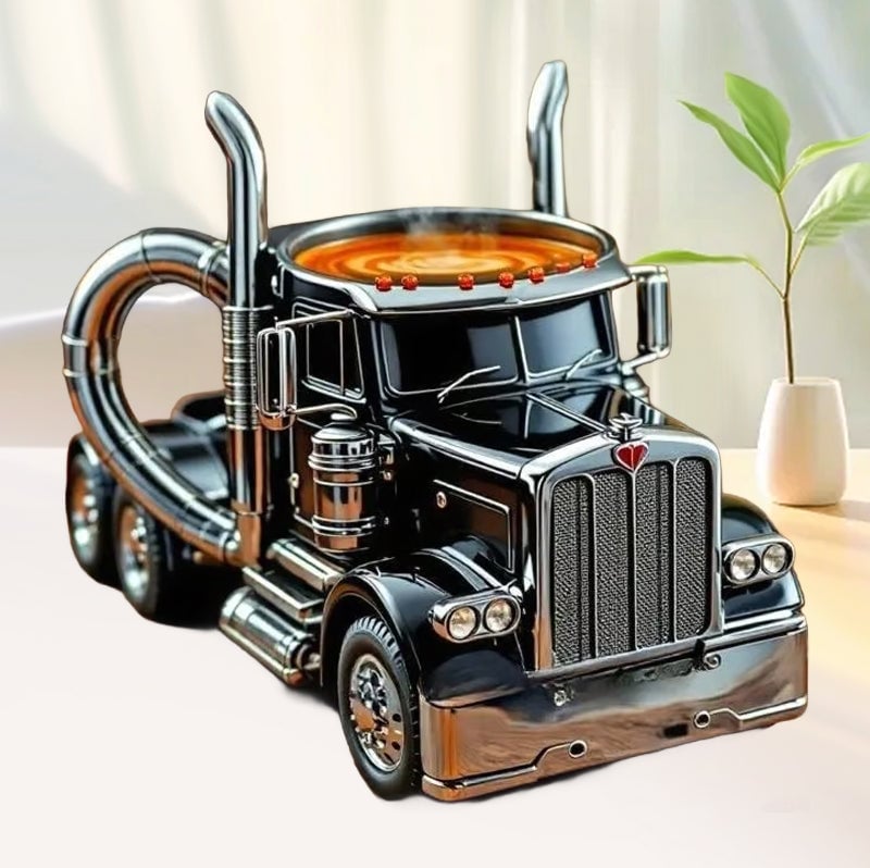 Luxury Ceramic Truck Coffee Mug – Handcrafted Driver Gift | 12–16oz in 6 Colours