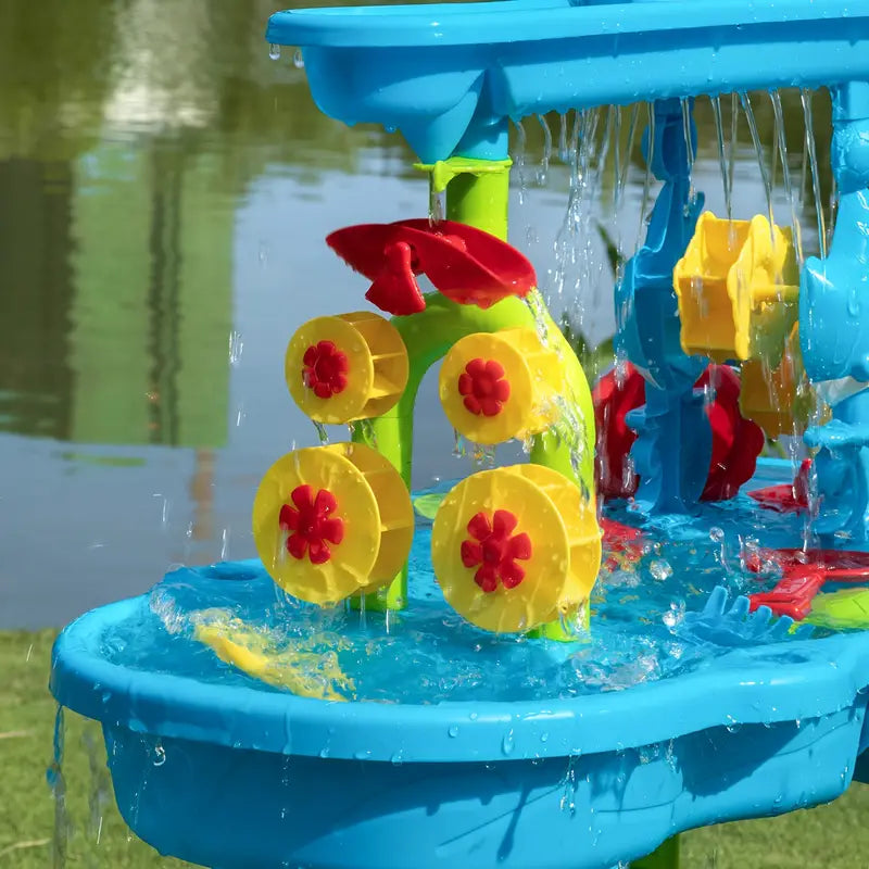 SplashTower 3-Tier Sand and Water Table – Outdoor Play Station for Kids