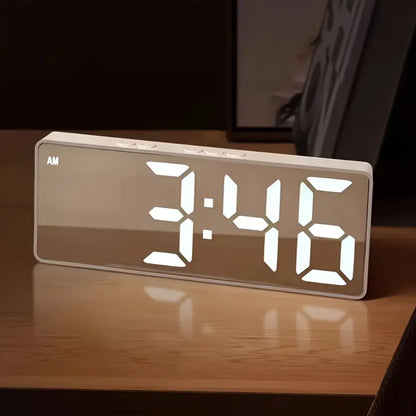 Digital LED Mirror Alarm Clock – Modern Display with Snooze & Adjustable Brightness