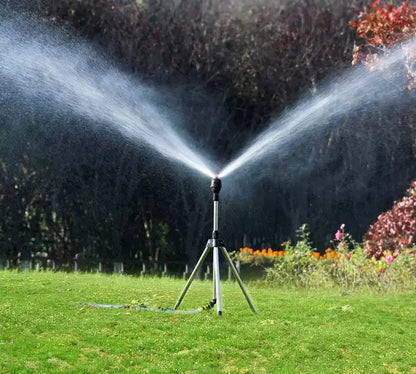 TurboSpray Adjustable 360° Garden Sprinkler – Stainless Steel Rotating Lawn Watering System