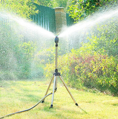 TurboSpray Adjustable 360° Garden Sprinkler – Stainless Steel Rotating Lawn Watering System
