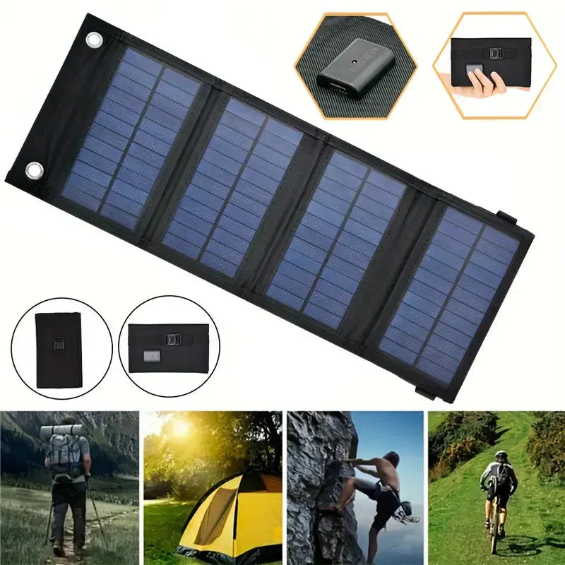 Foldable Solar Power Bank – Portable Solar Charger for Outdoor, Travel & Camping