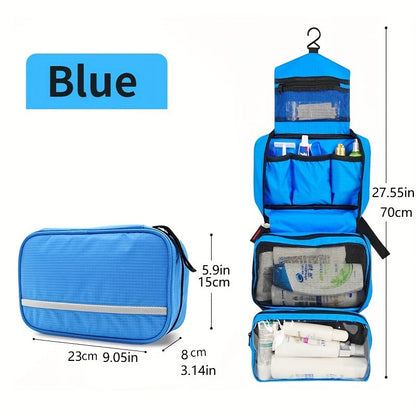 Compact Hanging Toiletry Organiser – Travel Bathroom Storage Bag