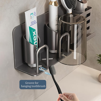 BristleHub Wall-Mounted Electric Toothbrush Holder – Aluminium Bathroom Organiser with Drainage Holes
