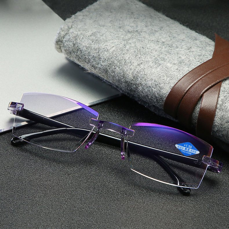 Oraliu ColorLight® Blue gems high hardness Anti-wear anti blue light intelligent dual focus reading glasses